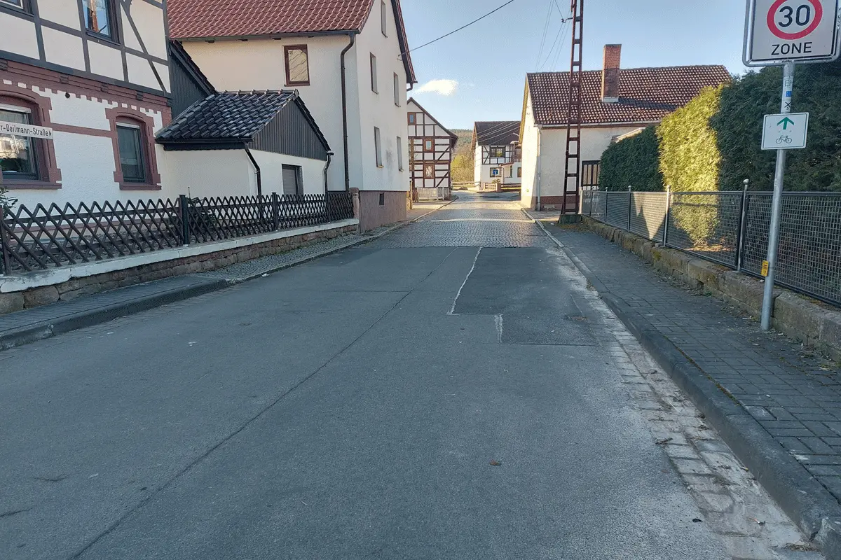Beginn der Bauarbeiten in der Dr. Günther-Deilmann-Straße in Merkers